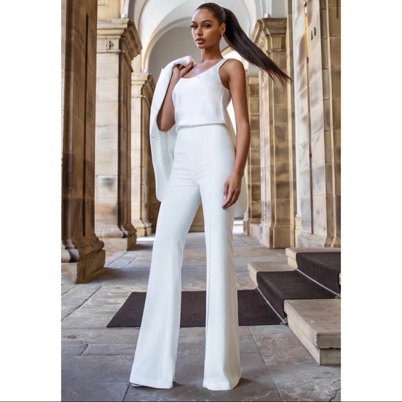 Nadine Merabi Satin/Crepe Suit Pant - Picture 2 of 4